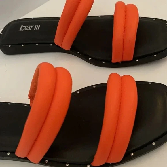 Bar III Womens Solid Slip-On Casual Pool Slides Sandals Orange size 6.5 - Picture 7 of 11